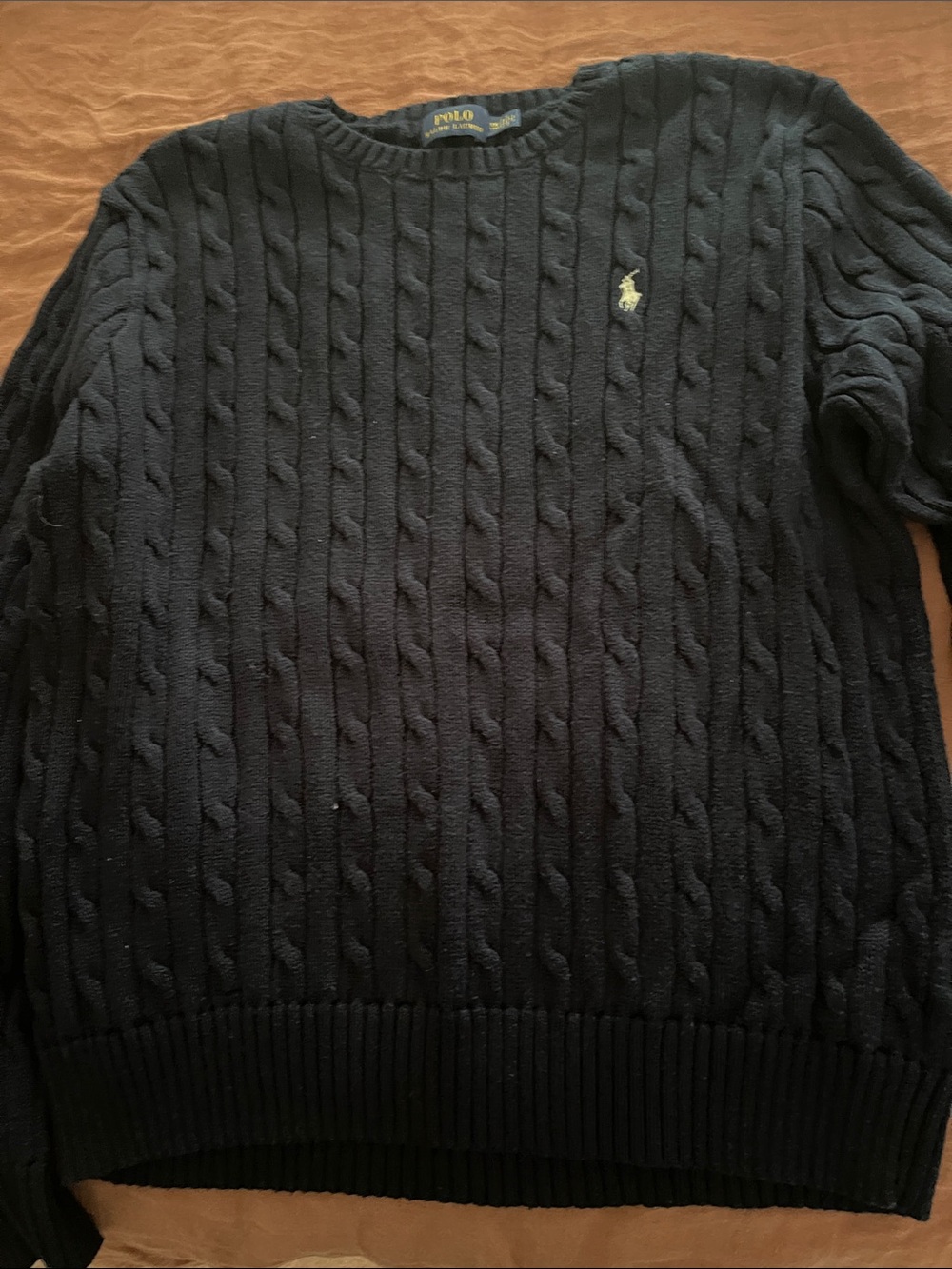 Polo by Ralph Lauren Dark Navy Cable Crewneck Sweater